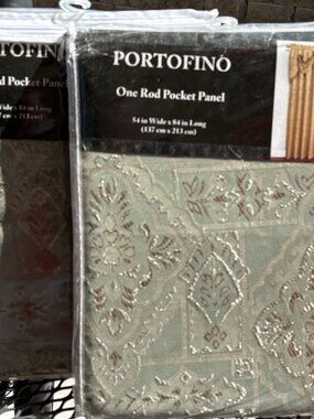 1 PAIR (2 Panels) 54W x 84L PORTOFINO Jacquard Embroidered Curtains Drapes Sage